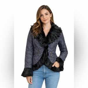 Designer Roberta Scarpa 100% Kidfur Trimmed Jacket